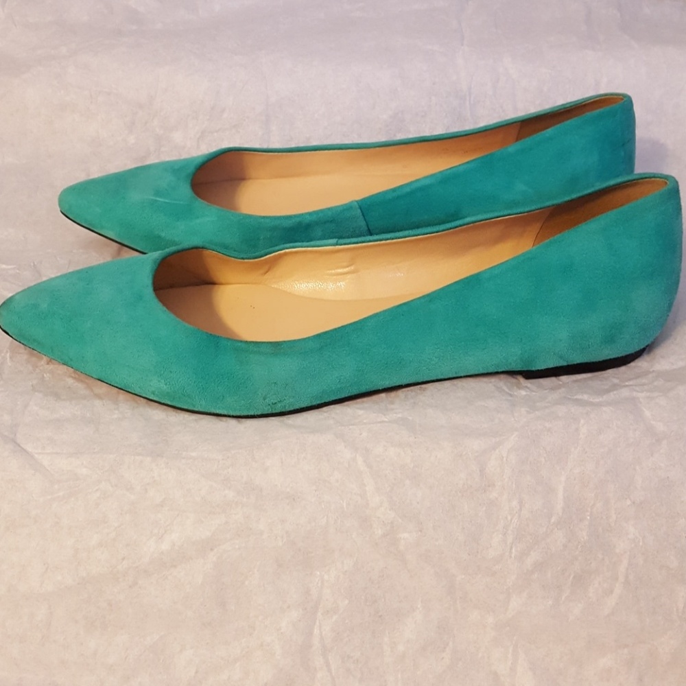 Talbots turquoise suede pointed toe flats